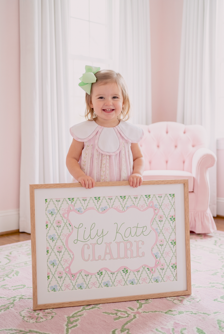 Petite Garden Crest Name Sign | Personalized Heirloom Nursery Art