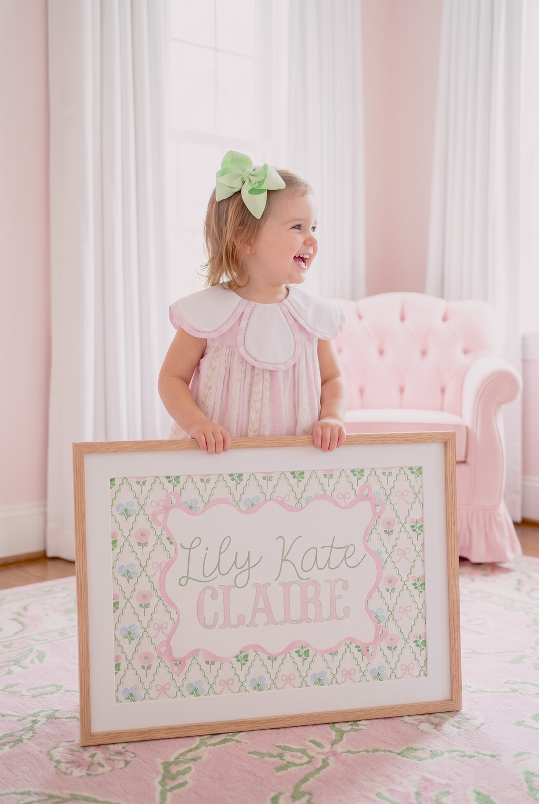 Petite Garden Crest Name Sign | Personalized Heirloom Nursery Art