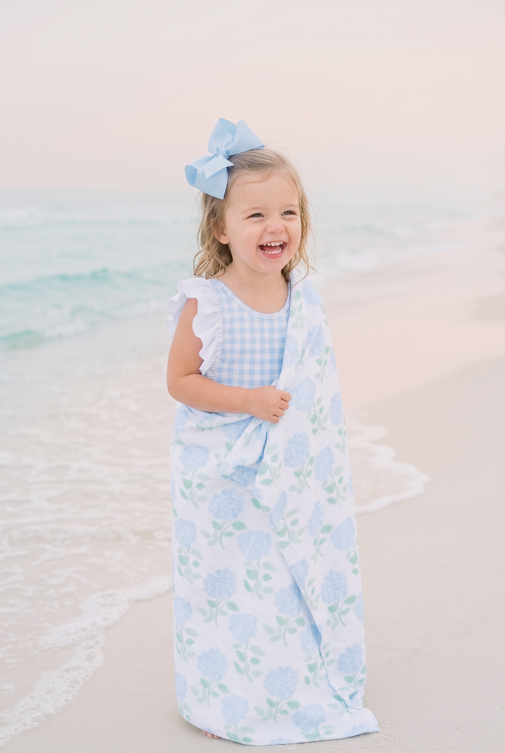 Blue Hydrangea Seaside Beach Towel