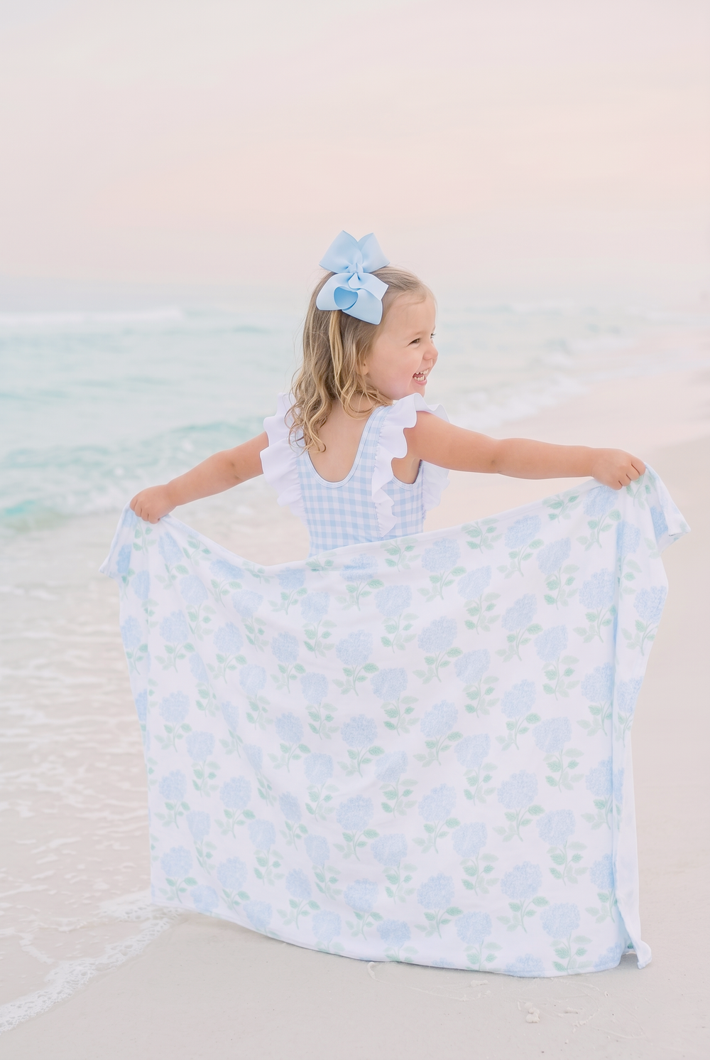 Blue Hydrangea Seaside Beach Towel