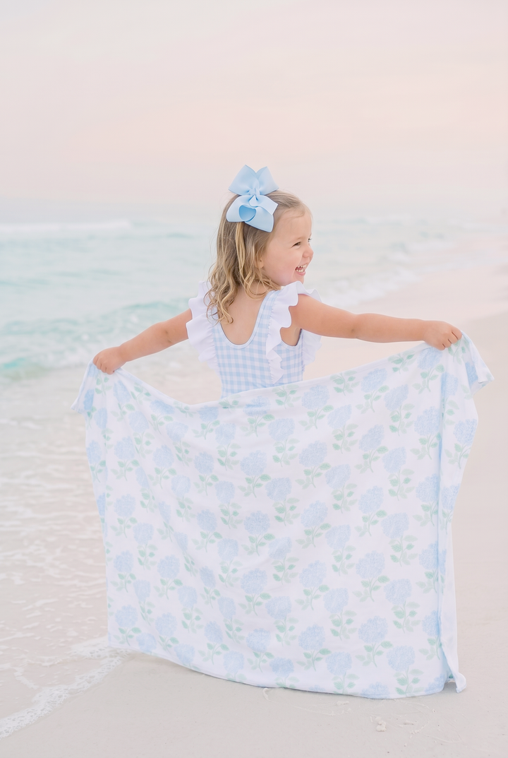 Blue Hydrangea Seaside Beach Towel