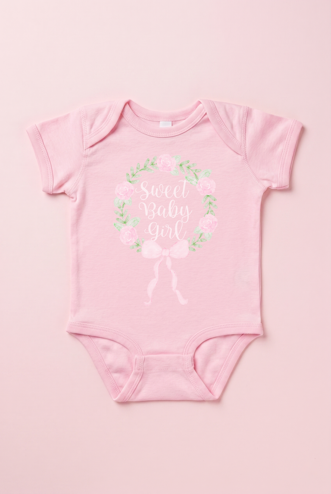 "Sweet Baby Girl" Darling Bloom Graphic Onesie