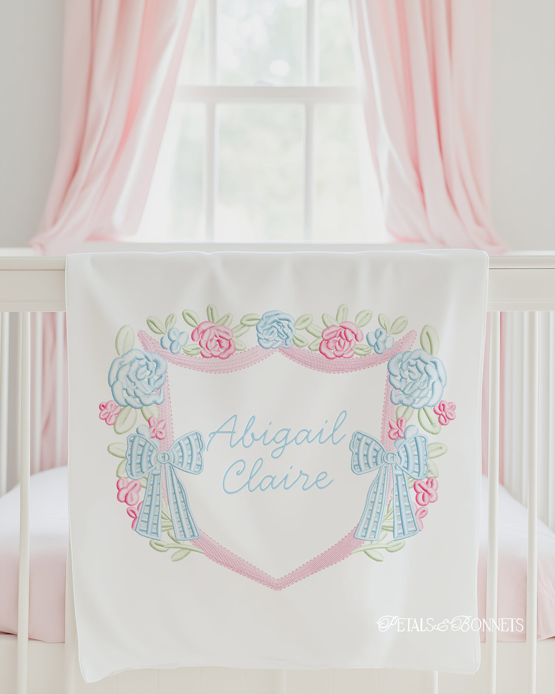 Floral Gingham Bow Crest