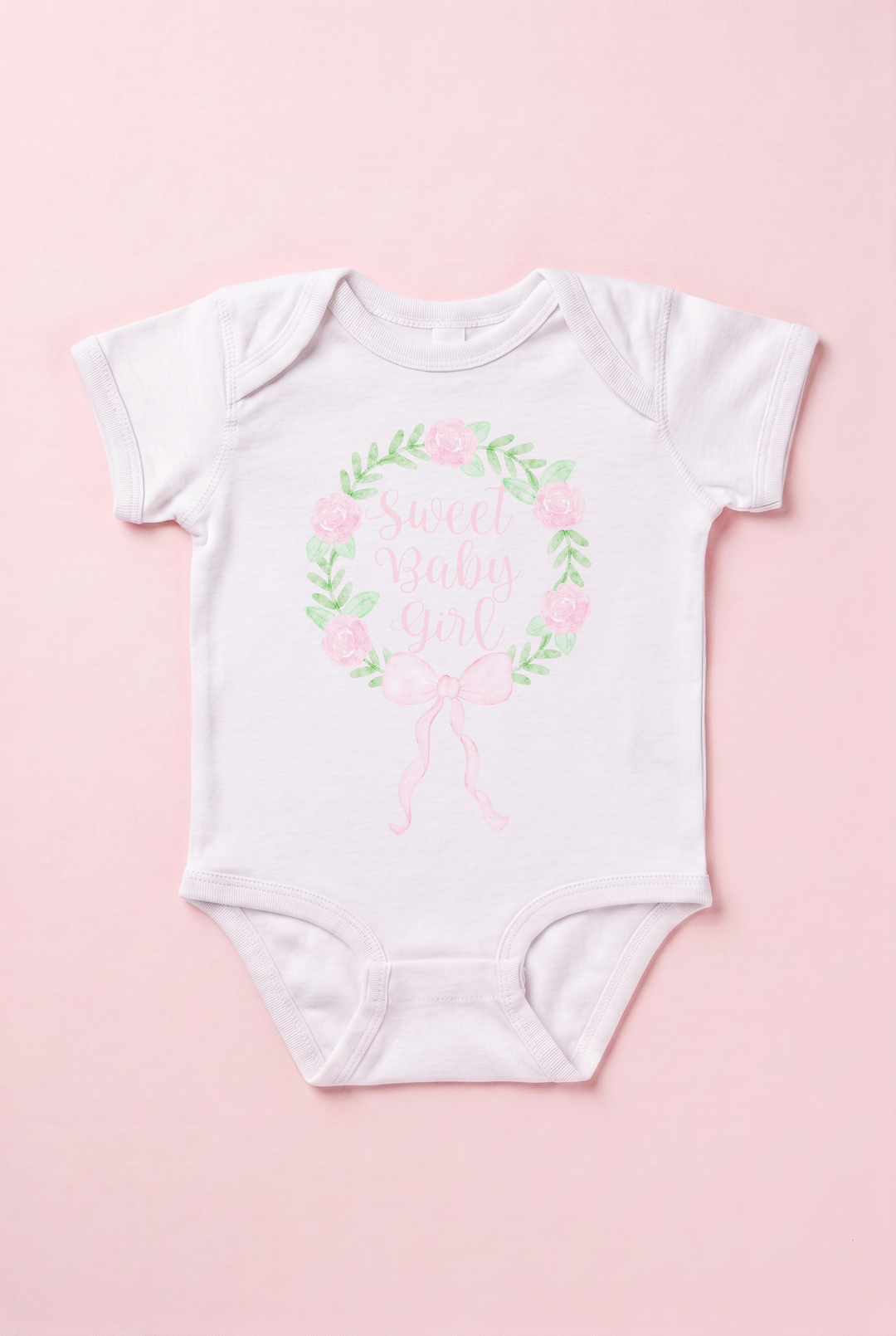 "Sweet Baby Girl" Darling Bloom Graphic Onesie