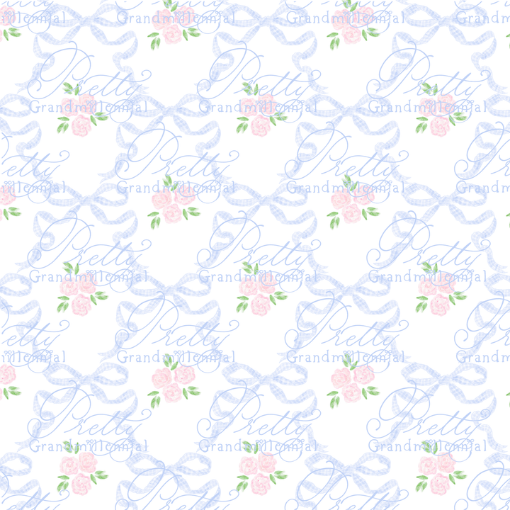 Vintage Bows Ditsy Floral pattern