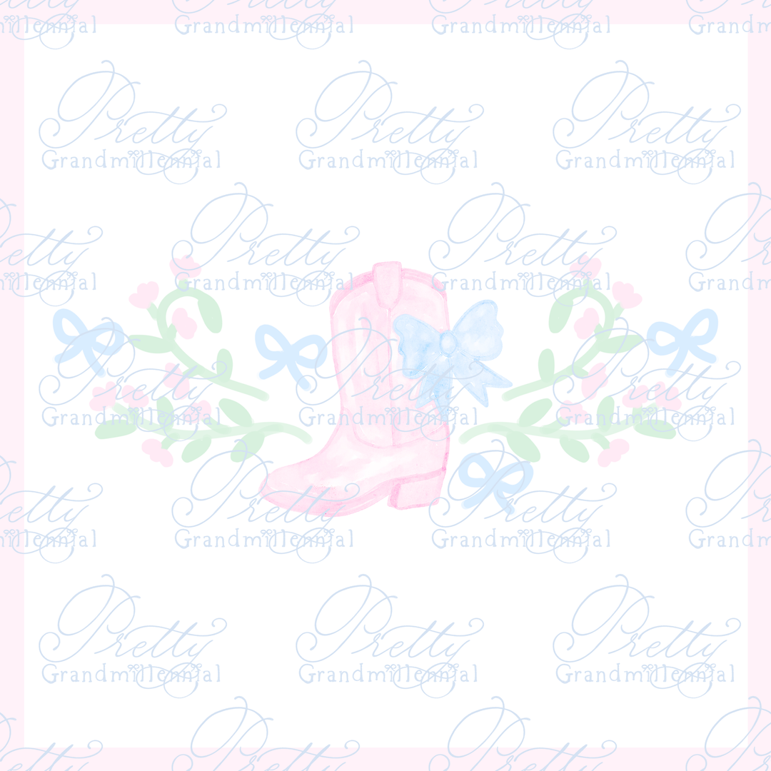 Cowgirl Boot with Bows &amp; Florals