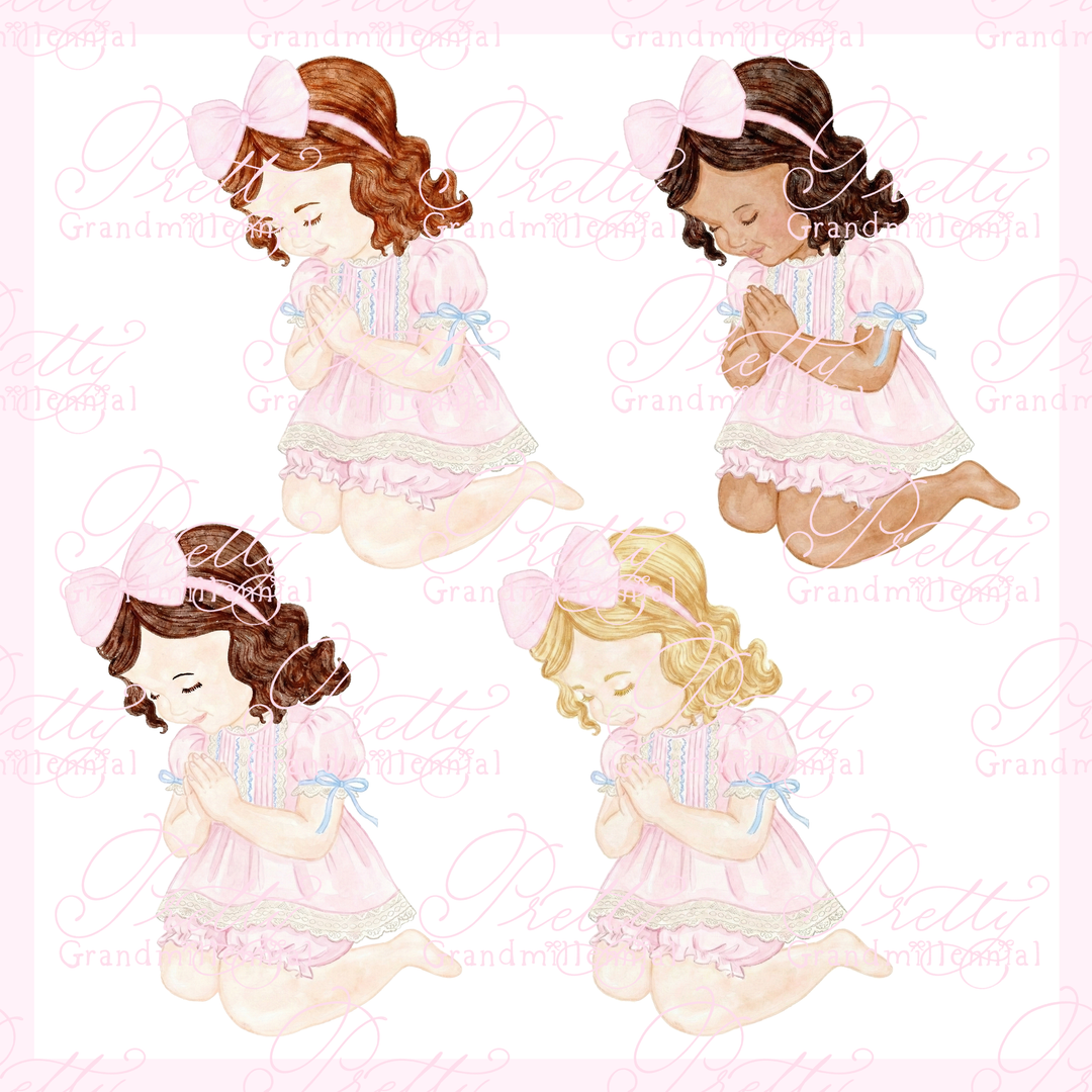 Grandmillennial Petite Prayers Girls Praying