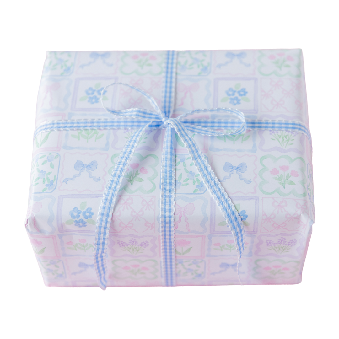 Watercolor Preppy Patchwork Gift Wrap