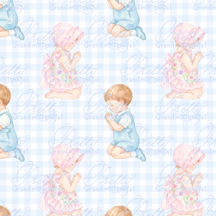 Grandmillennial Baby Girl Baby Boy Praying