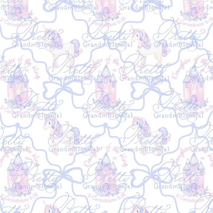 Unicorn Princess Castle Christian Pattern