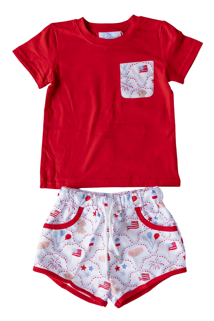 Americana Boys Short Set