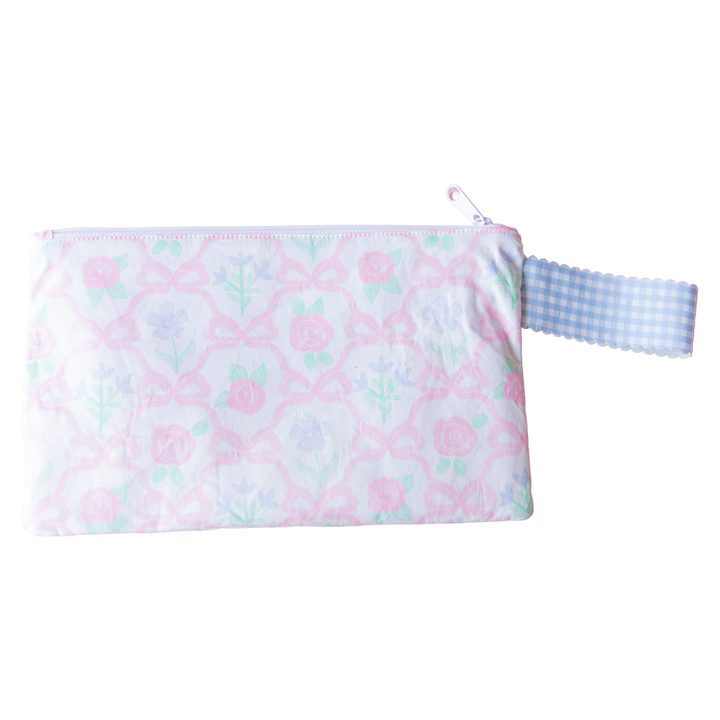 Preppy Floral Ribbonerie Zipper Pouch