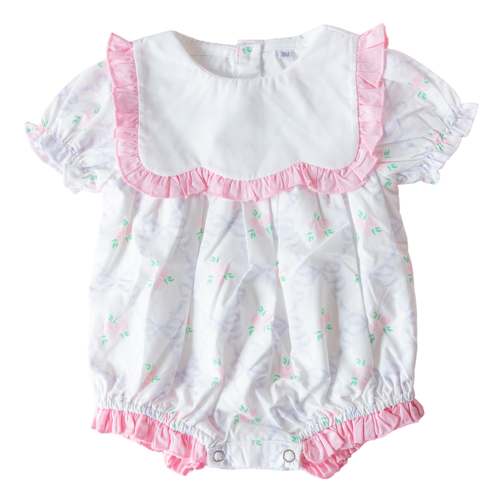 Blush Bow &amp; Rose Woven Bubble