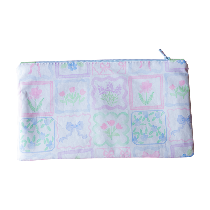 Patchwork Green Polkadot Zipper Pouch