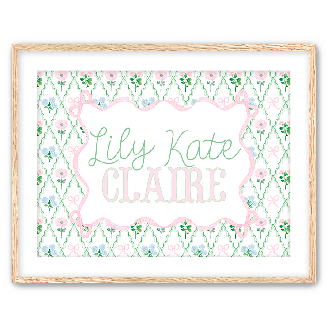 Petite Garden Crest Name Sign | Personalized Heirloom Nursery Art