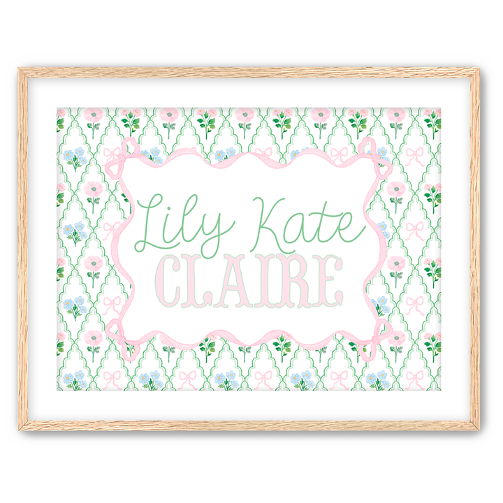 Petite Garden Crest Name Sign | Personalized Heirloom Nursery Art