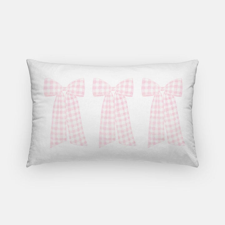Gingham Bow Lumbar Pillow