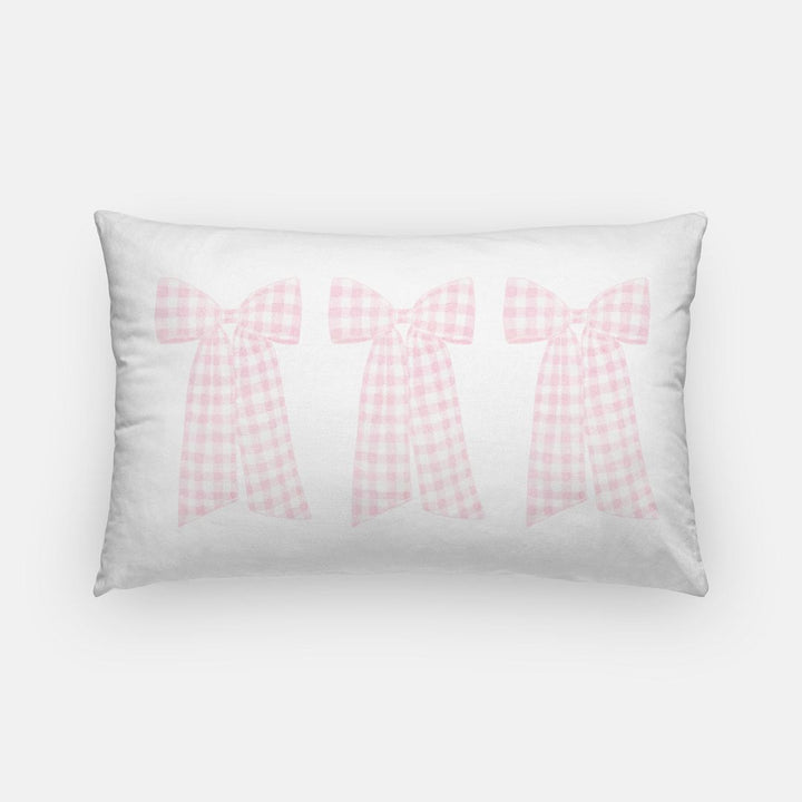 Gingham Bow Lumbar Pillow