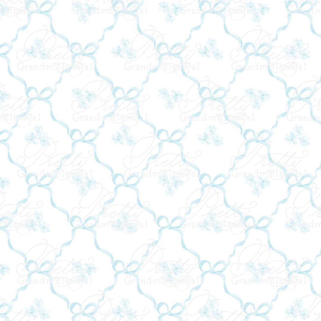 Ribbons pattern, seamless pattern, bow pattern, seamless pattern trellis, painted seamless pattern, grandmillennial pattern shop, bows - PrettyGrandmillennai