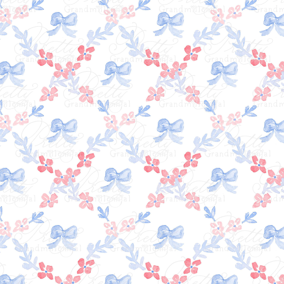 Patriotic pattern, 4th of july pattern, independence day pattern, USA flag patter, watercolor patriotic patter, stars, grandmillennial - PrettyGrandmillennai