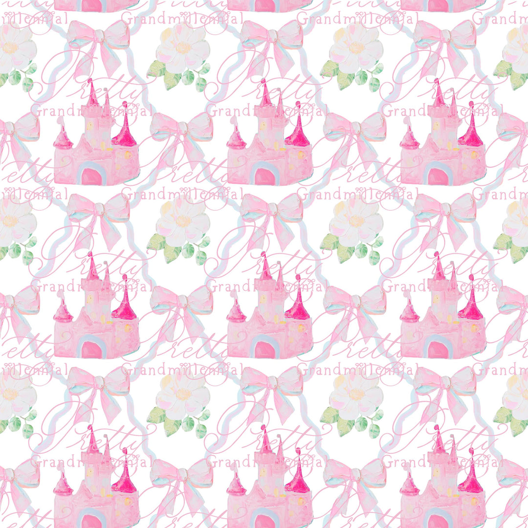 Castle tutu pattern, castle seamless pattern, bow trellis pattern, seamless pattern princess, princess pattern, commercial use patterns - PrettyGrandmillennai