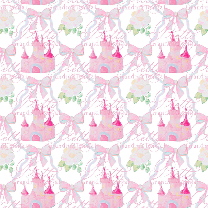 Castle tutu pattern, castle seamless pattern, bow trellis pattern, seamless pattern princess, princess pattern, commercial use patterns - PrettyGrandmillennai