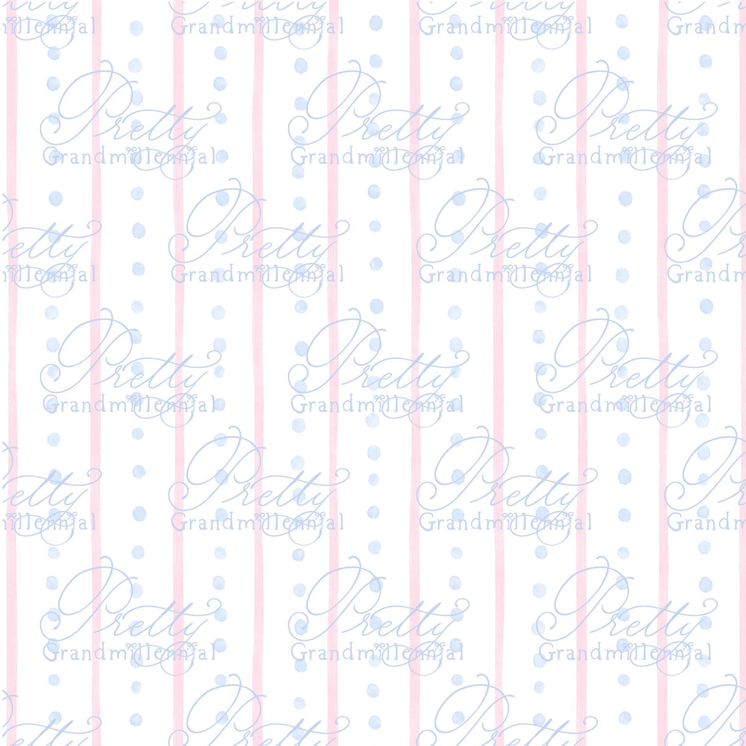 Grandmillennial polka dots pattern, stripes pattern, seamless pattern, preppy polka dot pattern - PrettyGrandmillennai