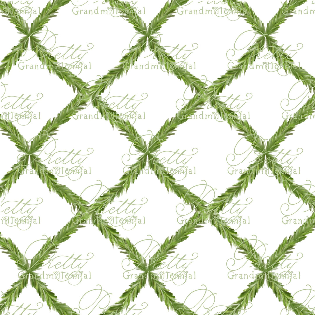 Grandmillennial garland pattern, seamless greenery garland pattern, pattern garland seamless easter pattern, preppy pattern - PrettyGrandmillennai