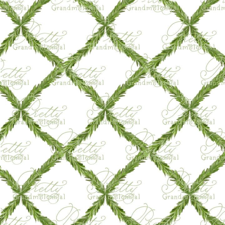 Grandmillennial garland pattern, seamless greenery garland pattern, pattern garland seamless easter pattern, preppy pattern - PrettyGrandmillennai