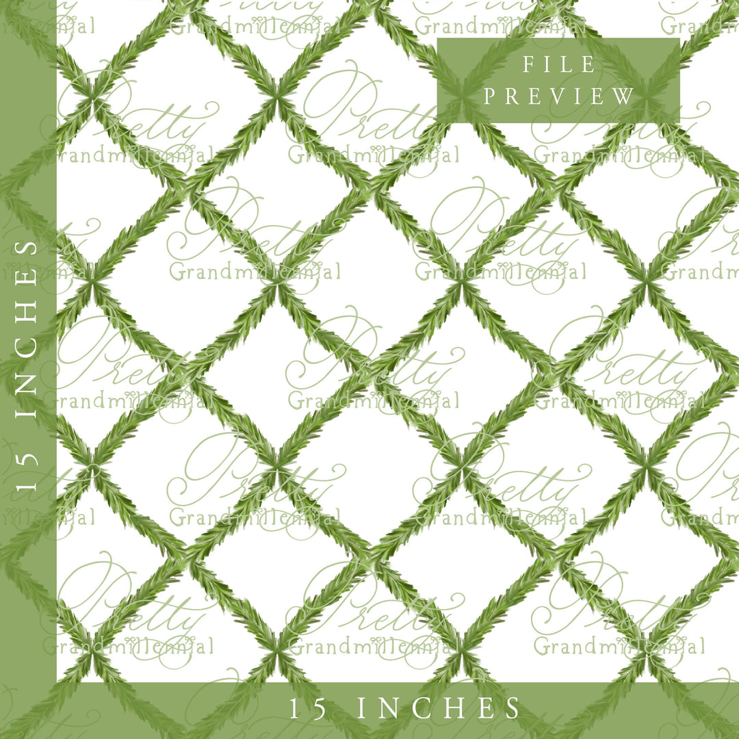 Grandmillennial garland pattern, seamless greenery garland pattern, pattern garland seamless easter pattern, preppy pattern - PrettyGrandmillennai