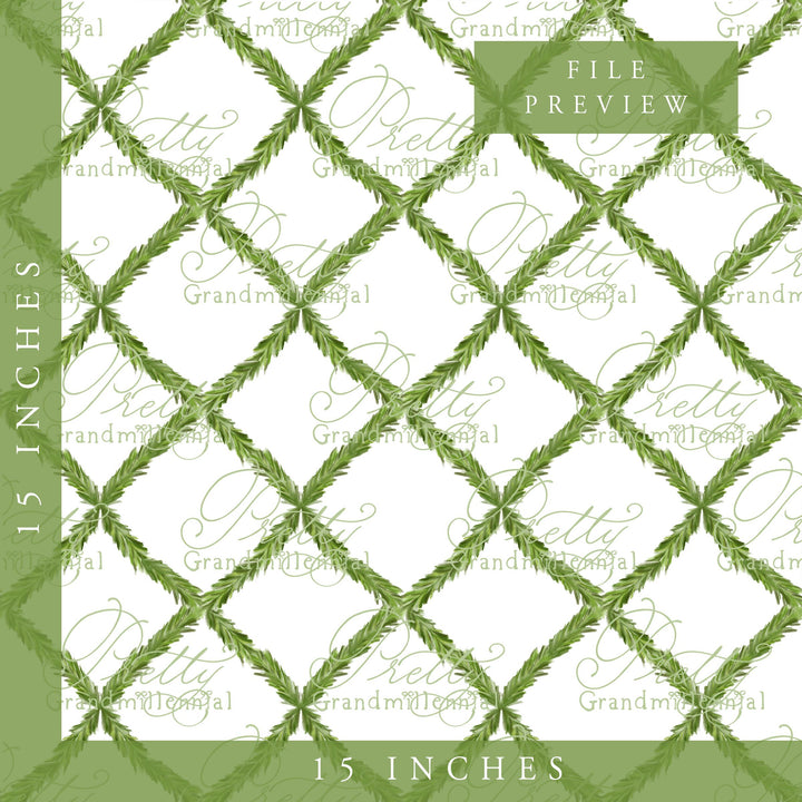 Grandmillennial garland pattern, seamless greenery garland pattern, pattern garland seamless easter pattern, preppy pattern - PrettyGrandmillennai