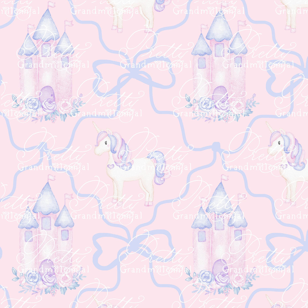 Castle pattern, unicorn seamless pattern, birthday pattern, seamless pattern princess, princess pattern, commercial use patterns - PrettyGrandmillennai