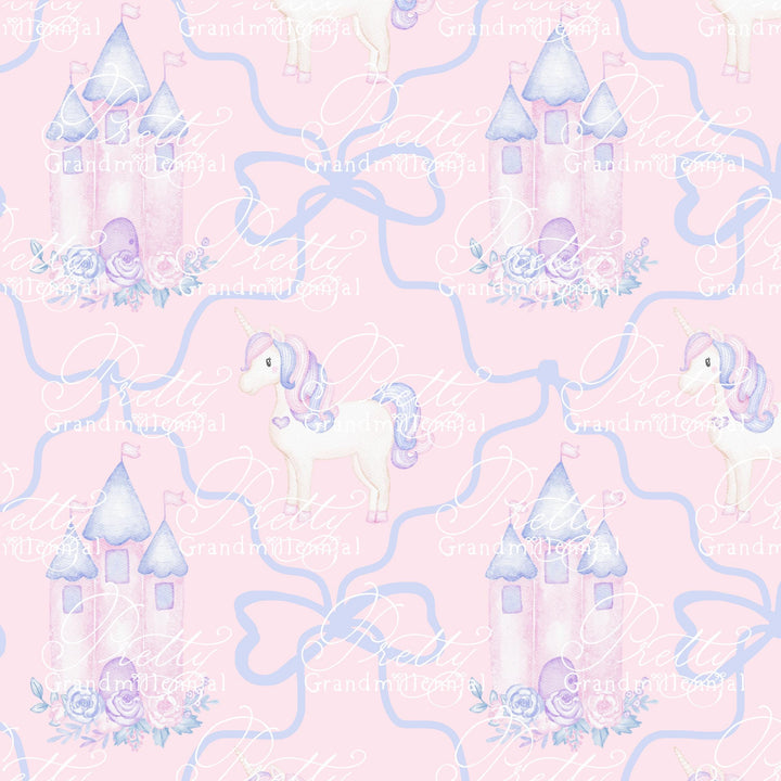 Castle pattern, unicorn seamless pattern, birthday pattern, seamless pattern princess, princess pattern, commercial use patterns - PrettyGrandmillennai