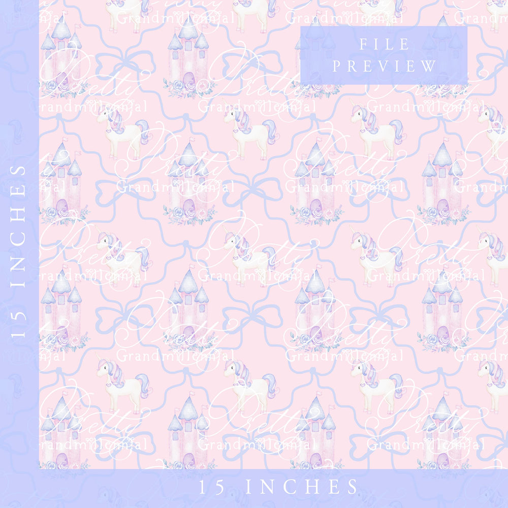 Castle pattern, unicorn seamless pattern, birthday pattern, seamless pattern princess, princess pattern, commercial use patterns - PrettyGrandmillennai