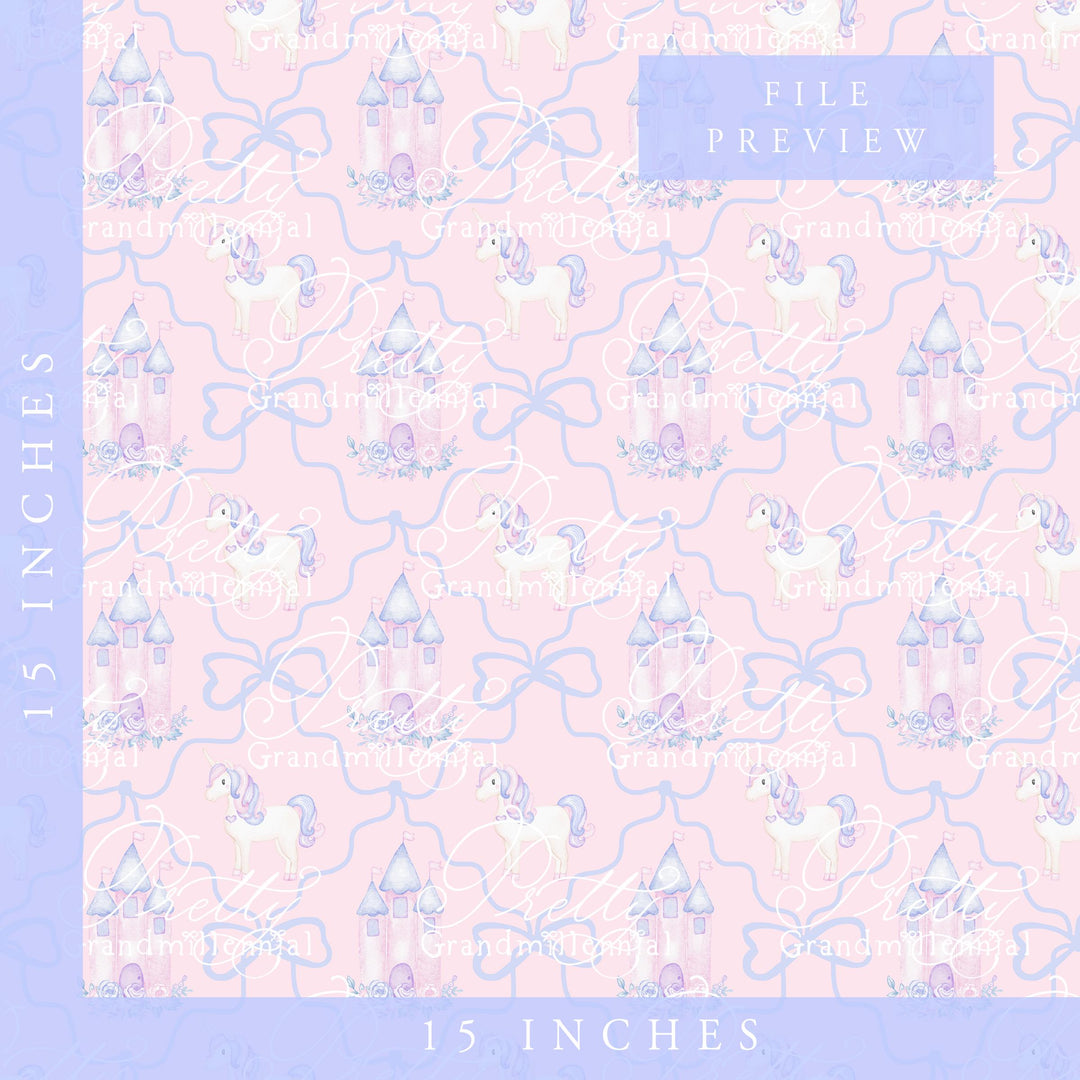 Castle pattern, unicorn seamless pattern, birthday pattern, seamless pattern princess, princess pattern, commercial use patterns - PrettyGrandmillennai