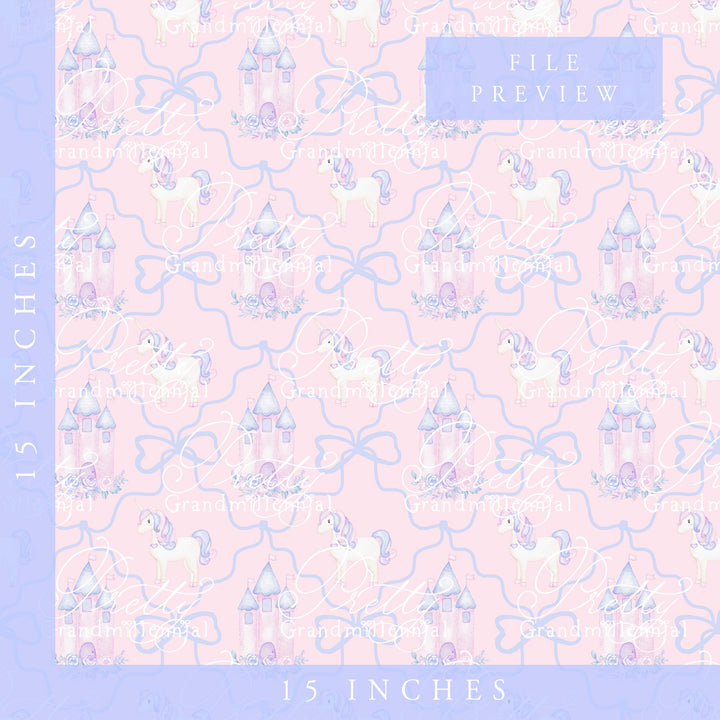 Castle pattern, unicorn seamless pattern, birthday pattern, seamless pattern princess, princess pattern, commercial use patterns - PrettyGrandmillennai