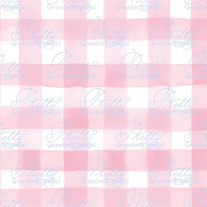 Watercolor pink gingham pattern, gingham watercolor pattern, gingham seamless pattern, plaid seamless pattern, gingham pink pattern seamless - PrettyGrandmillennai