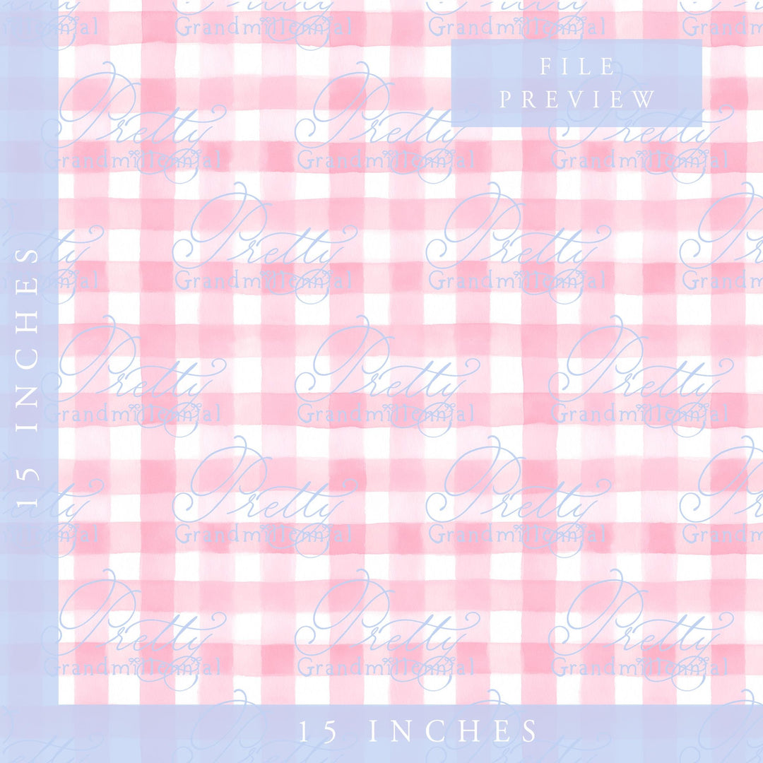 Watercolor pink gingham pattern, gingham watercolor pattern, gingham seamless pattern, plaid seamless pattern, gingham pink pattern seamless - PrettyGrandmillennai