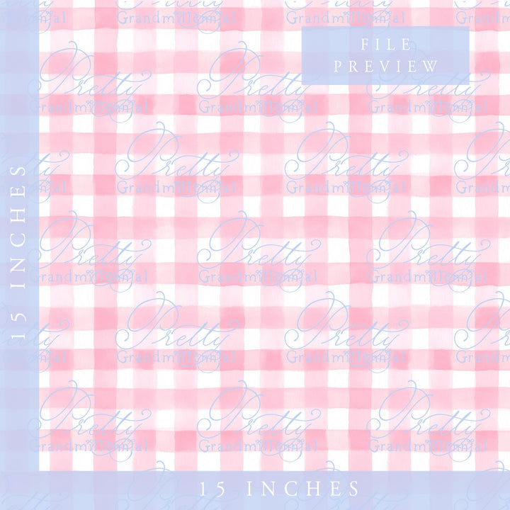 Watercolor pink gingham pattern, gingham watercolor pattern, gingham seamless pattern, plaid seamless pattern, gingham pink pattern seamless - PrettyGrandmillennai