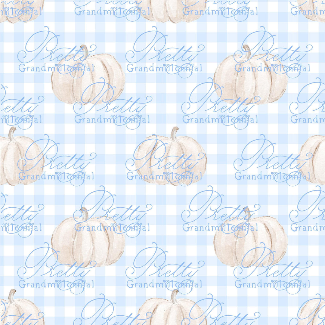Grandmillennial pumpkin pattern, fall print, gingham pumpkin pattern, commercial use patterns, fall print, fall pattern, autumn pattern - PrettyGrandmillennai