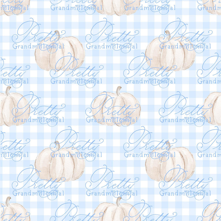 Grandmillennial pumpkin pattern, fall print, gingham pumpkin pattern, commercial use patterns, fall print, fall pattern, autumn pattern - PrettyGrandmillennai