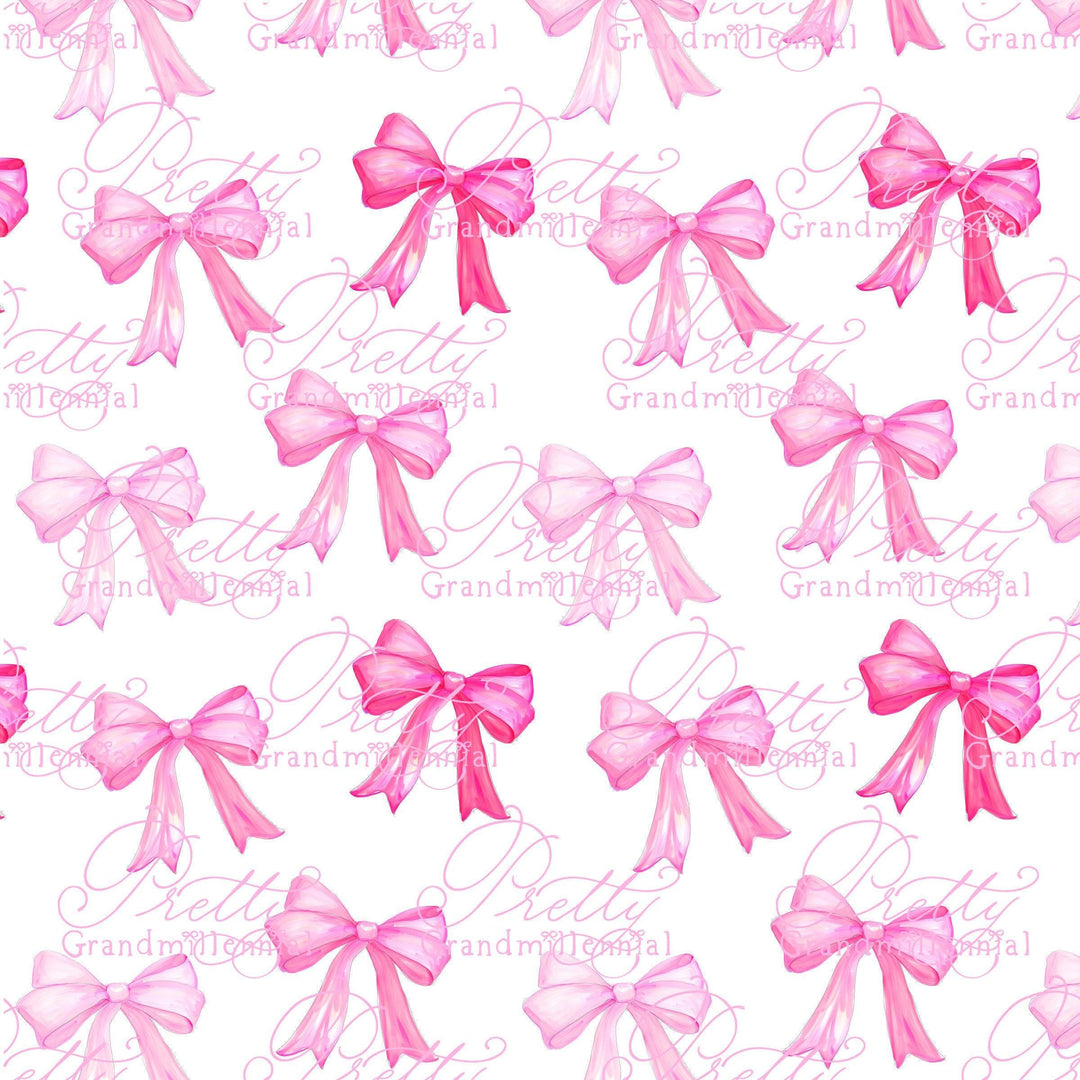 Pink bows pattern, seamless pattern, bow pattern, seamless pattern flowers, bows seamless pattern, grandmillennial pattern shop, bows - PrettyGrandmillennai