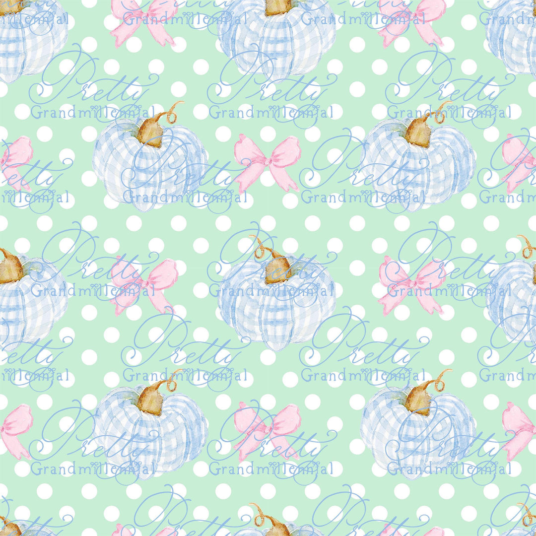 Grandmillennial pumpkin pattern, fall print, polka dot pumpkin pattern, commercial use patterns, fall print, fall pattern, autumn pattern - PrettyGrandmillennai