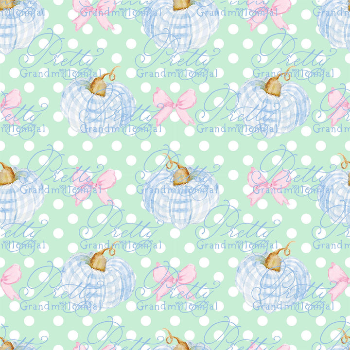 Grandmillennial pumpkin pattern, fall print, polka dot pumpkin pattern, commercial use patterns, fall print, fall pattern, autumn pattern - PrettyGrandmillennai
