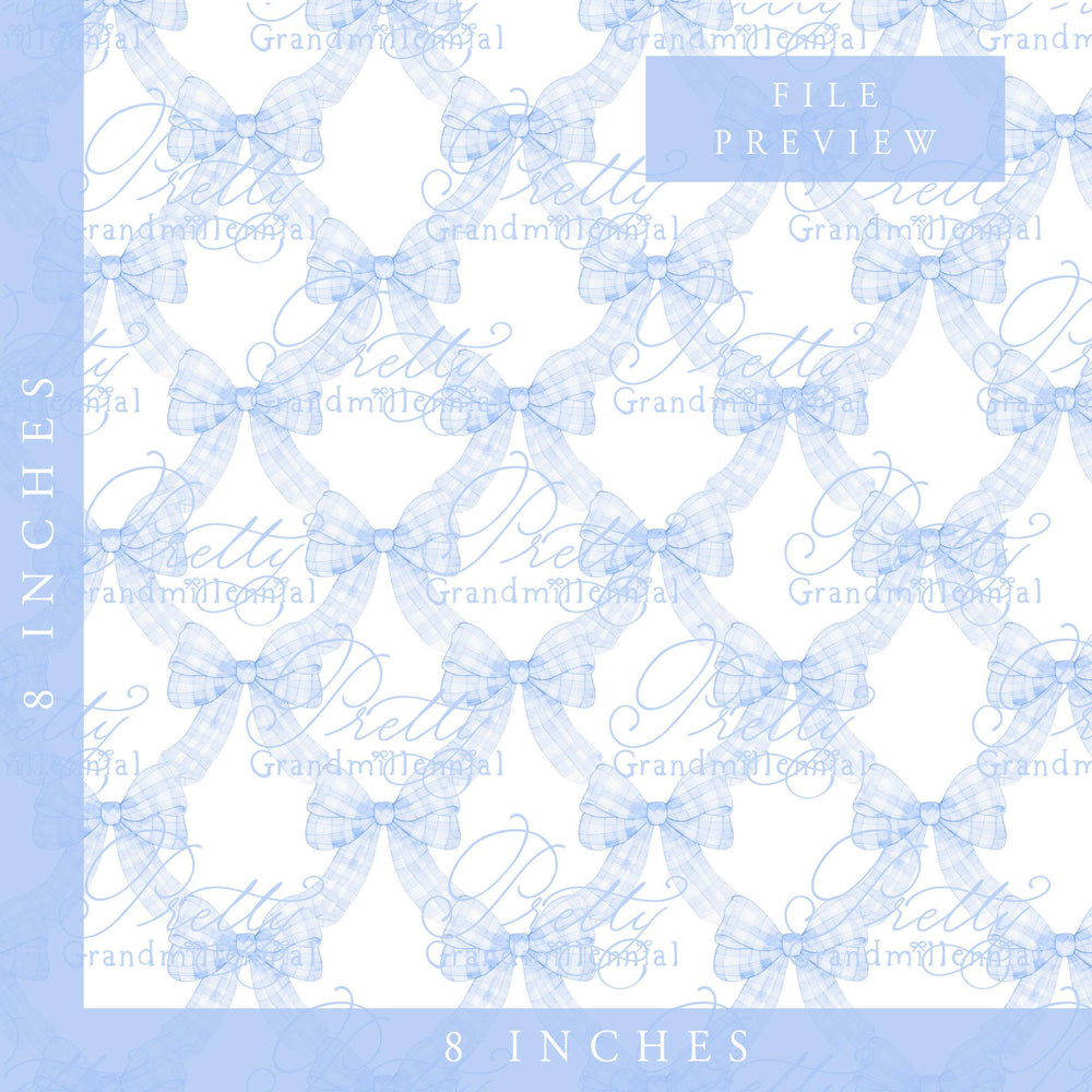 Ribbonerie pattern, seamless pattern, bow pattern, gingham bows pattern, preppy patterns, grandmillennial patterns, bows pattern seamless - PrettyGrandmillennai