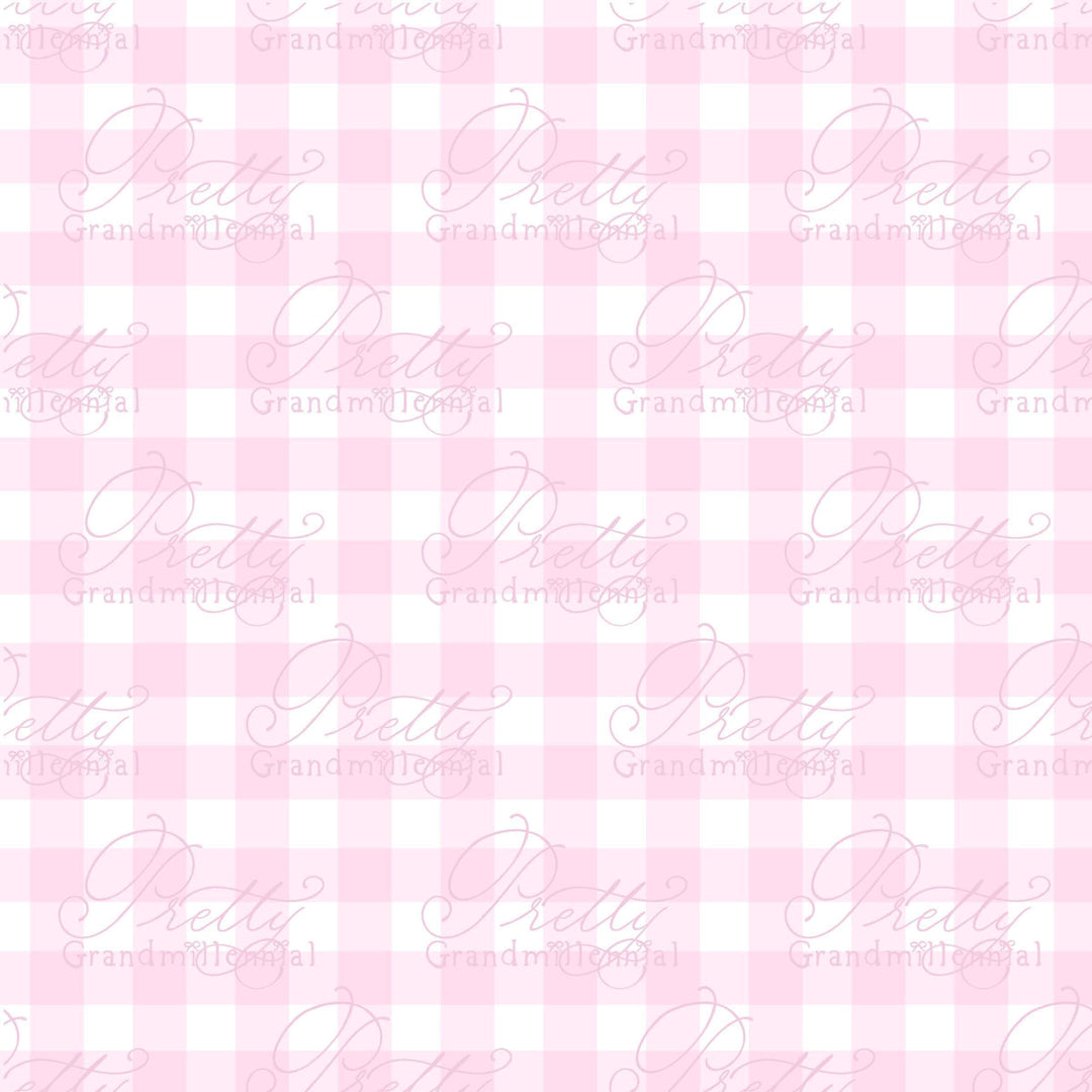 Pink gingham plaid pattern, pink gingham pattern, pink checkered print, pink plaid print, preppy pattern, grandmillennial patterns - PrettyGrandmillennai