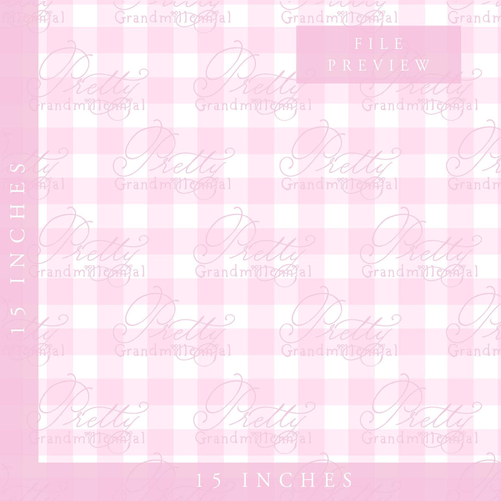Pink gingham plaid pattern, pink gingham pattern, pink checkered print, pink plaid print, preppy pattern, grandmillennial patterns - PrettyGrandmillennai