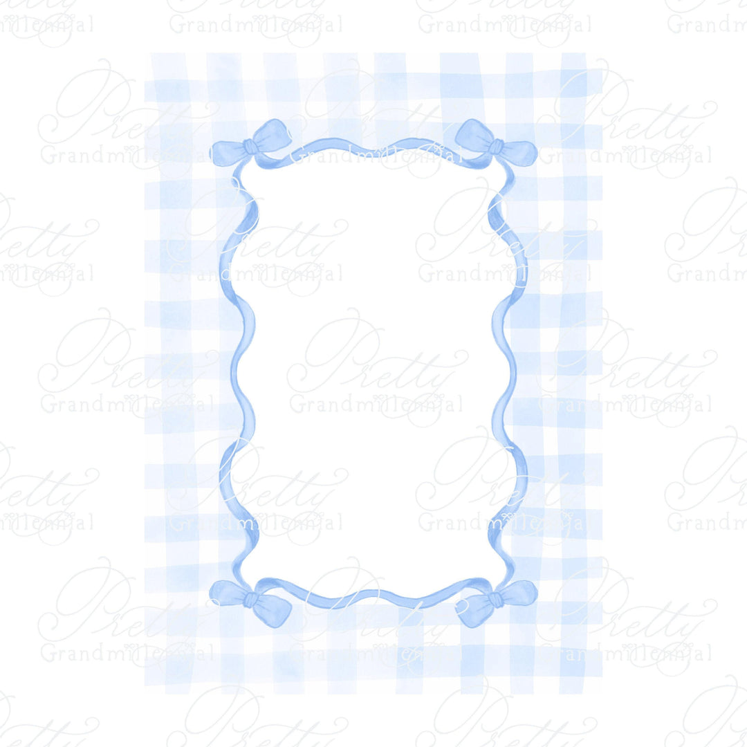 5x7 ribbon frame, grandmillennial clipart, ribbon bow clipart, frame clipart, commercial use clipart, grandmillennial bow frame, frames - PrettyGrandmillennai