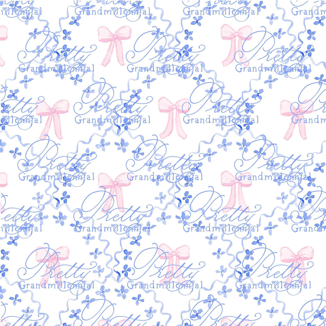 Block Bow pattern, Grandmillennial clipart, grandmillennial seamless pattern, bows seamless pattern, Bow seamless pattern, commercial use - PrettyGrandmillennai