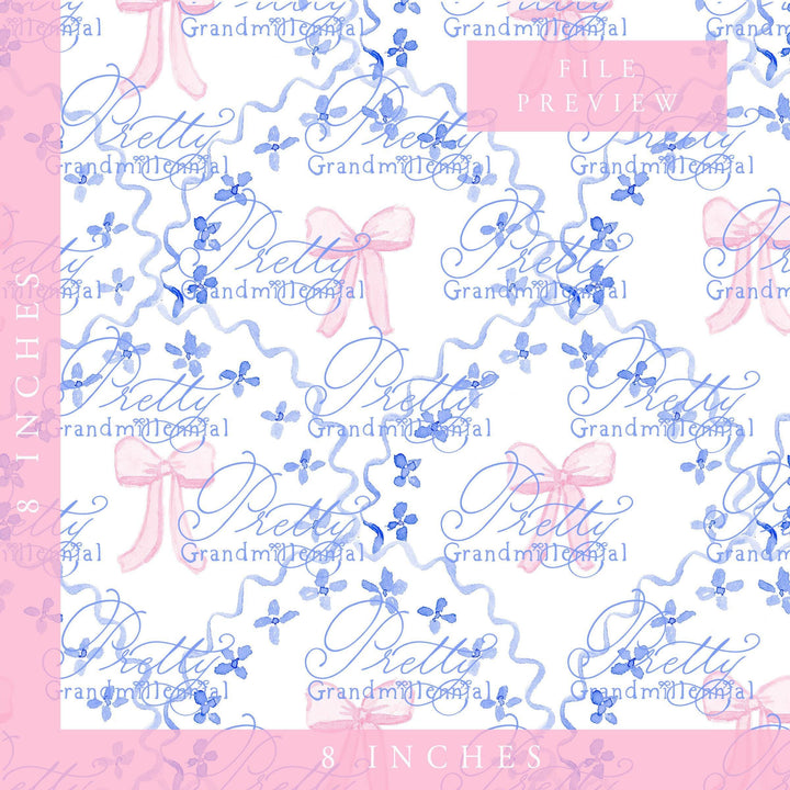 Block Bow pattern, Grandmillennial clipart, grandmillennial seamless pattern, bows seamless pattern, Bow seamless pattern, commercial use - PrettyGrandmillennai